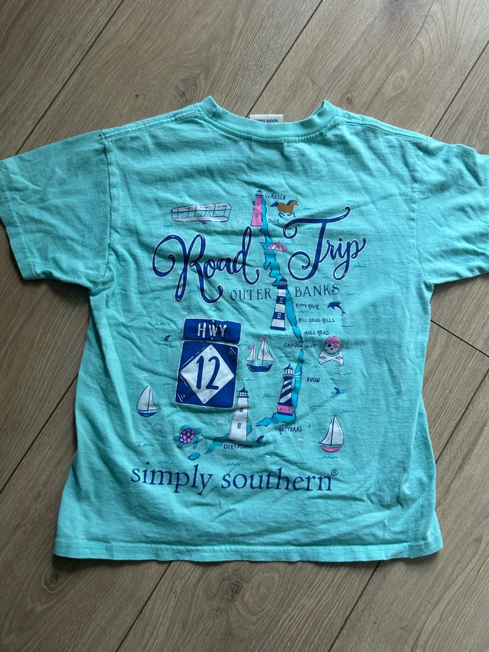 Simply Southern Aqua 'Road Trip' Outer Banks Graphic Tee